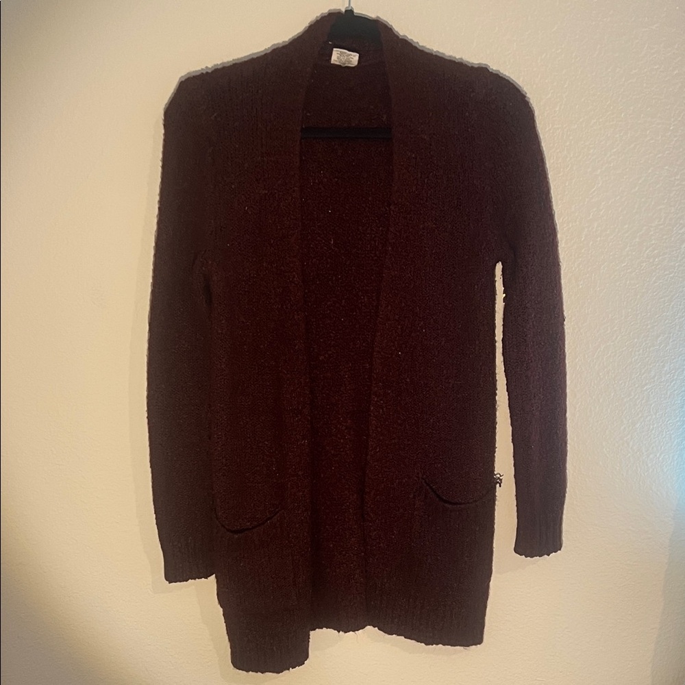 Essentials Maroon Knit Cardigan